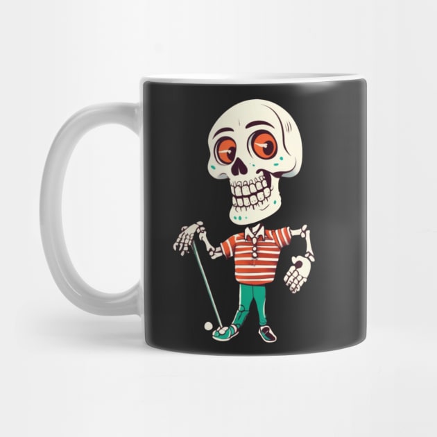 Bone to Tee Funny Golfing Skeleton Golfer Halloween Pattern by pavelrmata